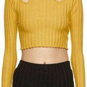 Simon Miller Ribbed Long Sleeve Crop Top xs
